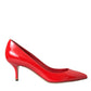 Red Patent Leather Kitten Heels Pumps Shoes