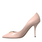 Beige Lamb Leather Logo Pumps Heels Shoes