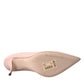 Beige Lamb Leather Logo Pumps Heels Shoes