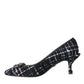 Black White Tweed DG Amore Heels Pumps Shoes