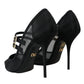Black Mesh Mary Janes Heels Pumps Shoes