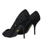Black Cordonetto Ricamo Pump Heels Shoes