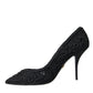 Black Cordonetto Ricamo Pump Heels Shoes