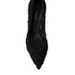 Black Cordonetto Ricamo Pump Heels Shoes