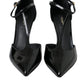 Black Patent Leather T-strap Heel Pumps Shoes