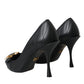 Black Devotion Leather Heels Pumps Shoes