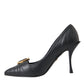 Black Devotion Leather Heels Pumps Shoes