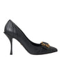 Black Devotion Leather Heels Pumps Shoes