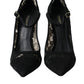 Black Taormina Lace Mary Janes Pumps Shoes
