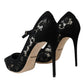 Black Taormina Lace Mary Janes Pumps Shoes