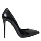 Black Patent Leather High Heels Pumps Shoes
