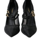 Black Mesh Mary Janes Heels Pumps Shoes