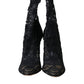 Black Stretch Taormina Lace Boots Shoes