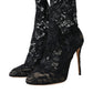 Black Stretch Taormina Lace Boots Shoes