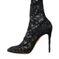 Black Stretch Taormina Lace Boots Shoes