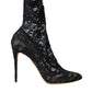 Black Stretch Taormina Lace Boots Shoes