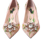 Pink Floral Crystal Bellucci Pumps Shoes