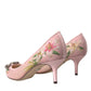 Pink Floral Crystal Bellucci Pumps Shoes