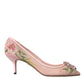 Pink Floral Crystal Bellucci Pumps Shoes