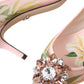 Pink Floral Crystal Bellucci Pumps Shoes