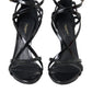 Black Bellucci Leather Heels Sandals Shoes