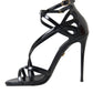 Black Bellucci Leather Heels Sandals Shoes
