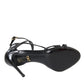 Black Bellucci Leather Heels Sandals Shoes