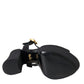 Black Leather Platform Heels Sandals Shoes