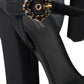 Black Leather Platform Heels Sandals Shoes