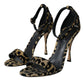 Gold Leopard Lurex High Heel Sandals Shoes