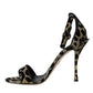 Gold Leopard Lurex High Heel Sandals Shoes