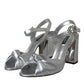 Silver Crystal Ankle Strap Keira Sandal Shoes