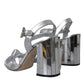 Silver Crystal Ankle Strap Keira Sandal Shoes