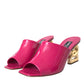 Fuchsia DG Logo Heels Slides Sandals Shoes