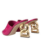 Fuchsia DG Logo Heels Slides Sandals Shoes