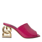 Fuchsia DG Logo Heels Slides Sandals Shoes