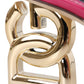 Fuchsia DG Logo Heels Slides Sandals Shoes