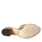 Gold Leather Slides Heels Sandals Shoes