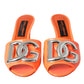 Orange DG Logo Slides Heels Sandals Shoes
