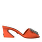 Orange DG Logo Slides Heels Sandals Shoes