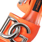 Orange DG Logo Slides Heels Sandals Shoes