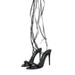 Black Suede Strap Sandals Stilettos Shoes