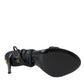 Black Suede Strap Sandals Stilettos Shoes