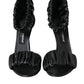 Black Leather Keira Heels Sandals Shoes
