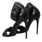 Black Leather Keira Heels Sandals Shoes