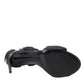 Black Leather Keira Heels Sandals Shoes