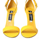 Yellow Leather DG Heels Sandals Shoes