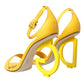 Yellow Leather DG Heels Sandals Shoes