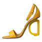 Yellow Leather DG Heels Sandals Shoes