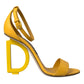 Yellow Leather DG Heels Sandals Shoes